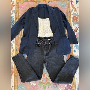 Vintage linen blazer